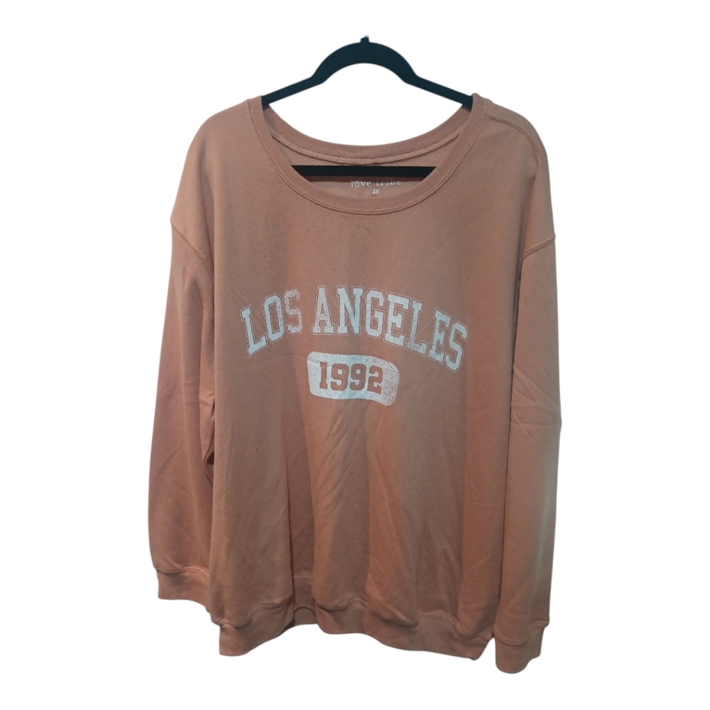 Love Tribe  Crewneck Sweater with Ribbed Cuffs